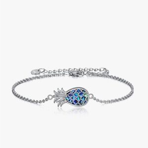 Elegant Sterling Silver Reversible Pineapple Bracelet 🍍